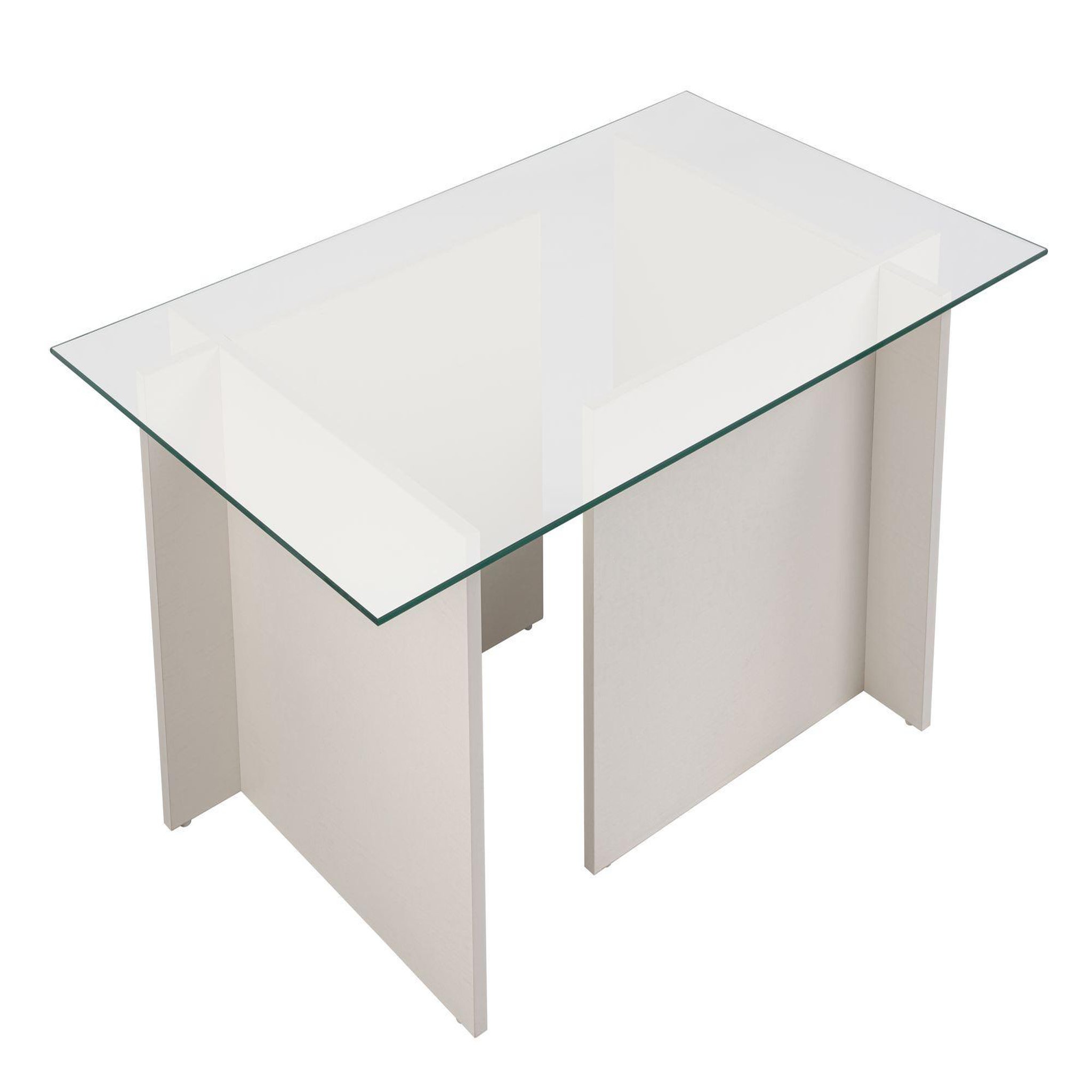Habitat et Jardin Table basse en verre  vetrino  105 x 65 x 40 cm - bois blanc