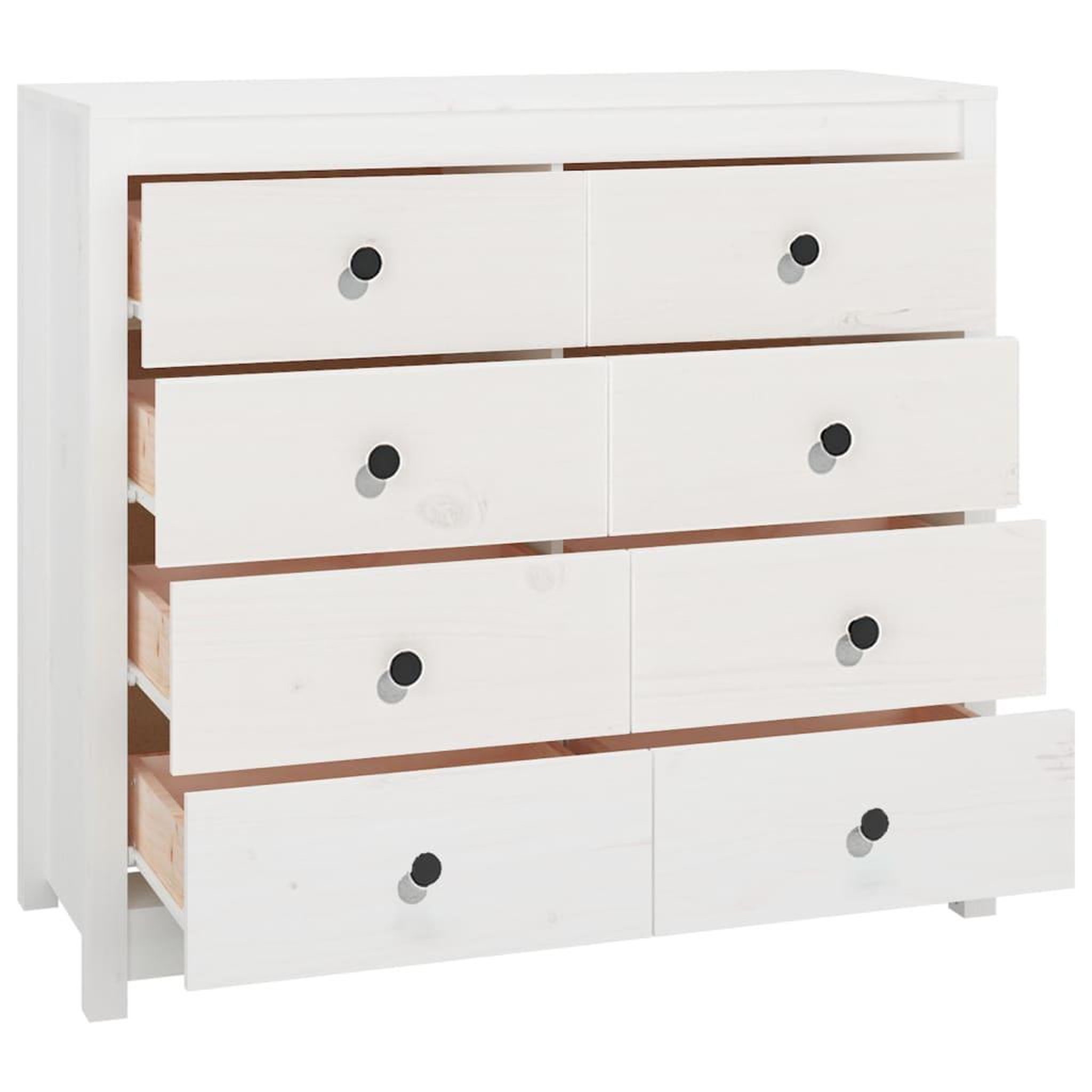 Voir la diapositive 3 : VIDAXL Armoire laterale Blanc 100x40x90 cm Bois de pin massif