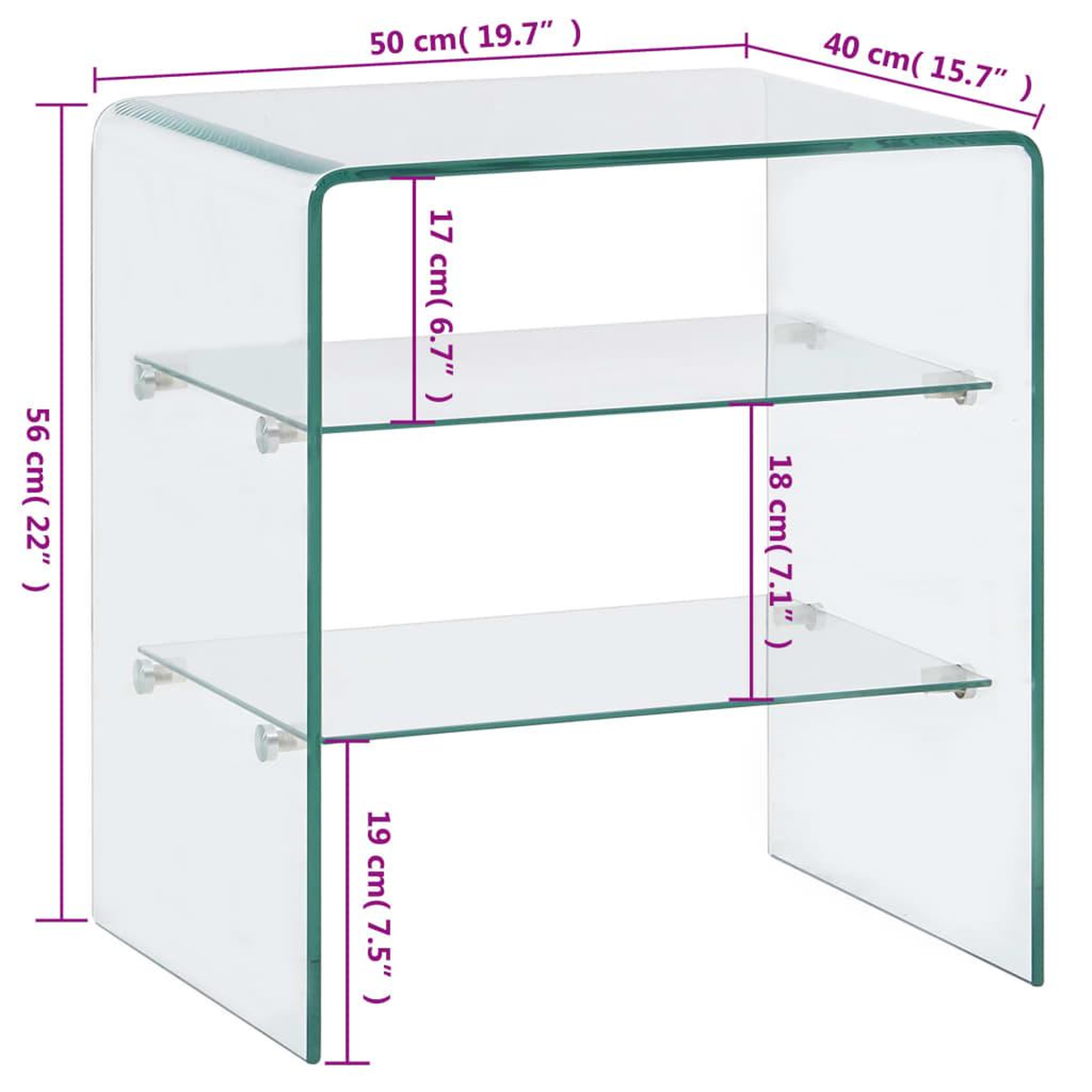 Voir la diapositive 6 : VIDAXL Table basse 50x40x56 cm Verre trempe