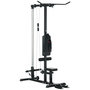 Voir la diapositive 1 : HOMCOM Station de musculation tirage poitrine - lat pulldown machine - bande de résistance, siège réglable - noir