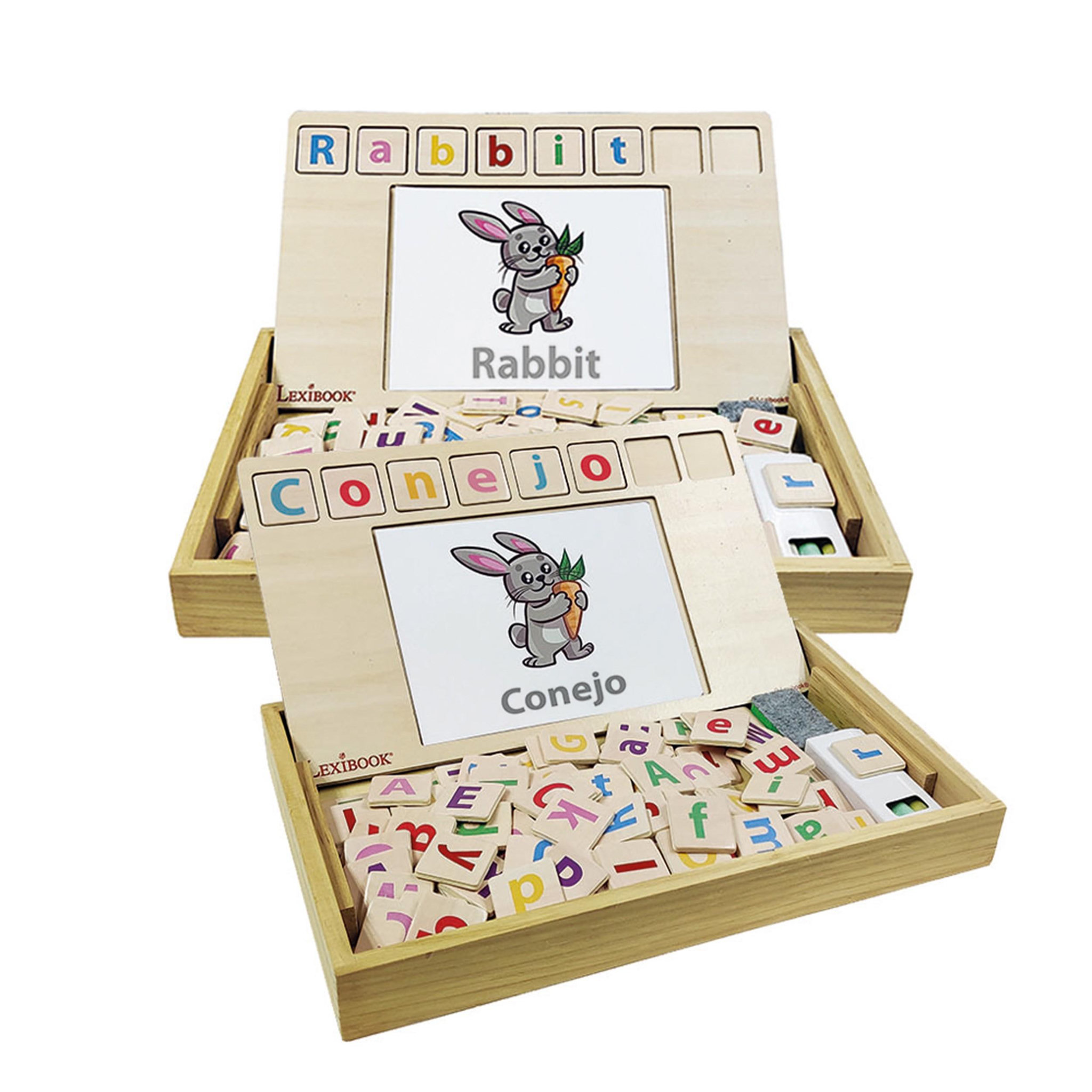 Lexibook Bio Toys L'Ecole des Mots bilingue Anglais-Espagnol - Jeu en Bois