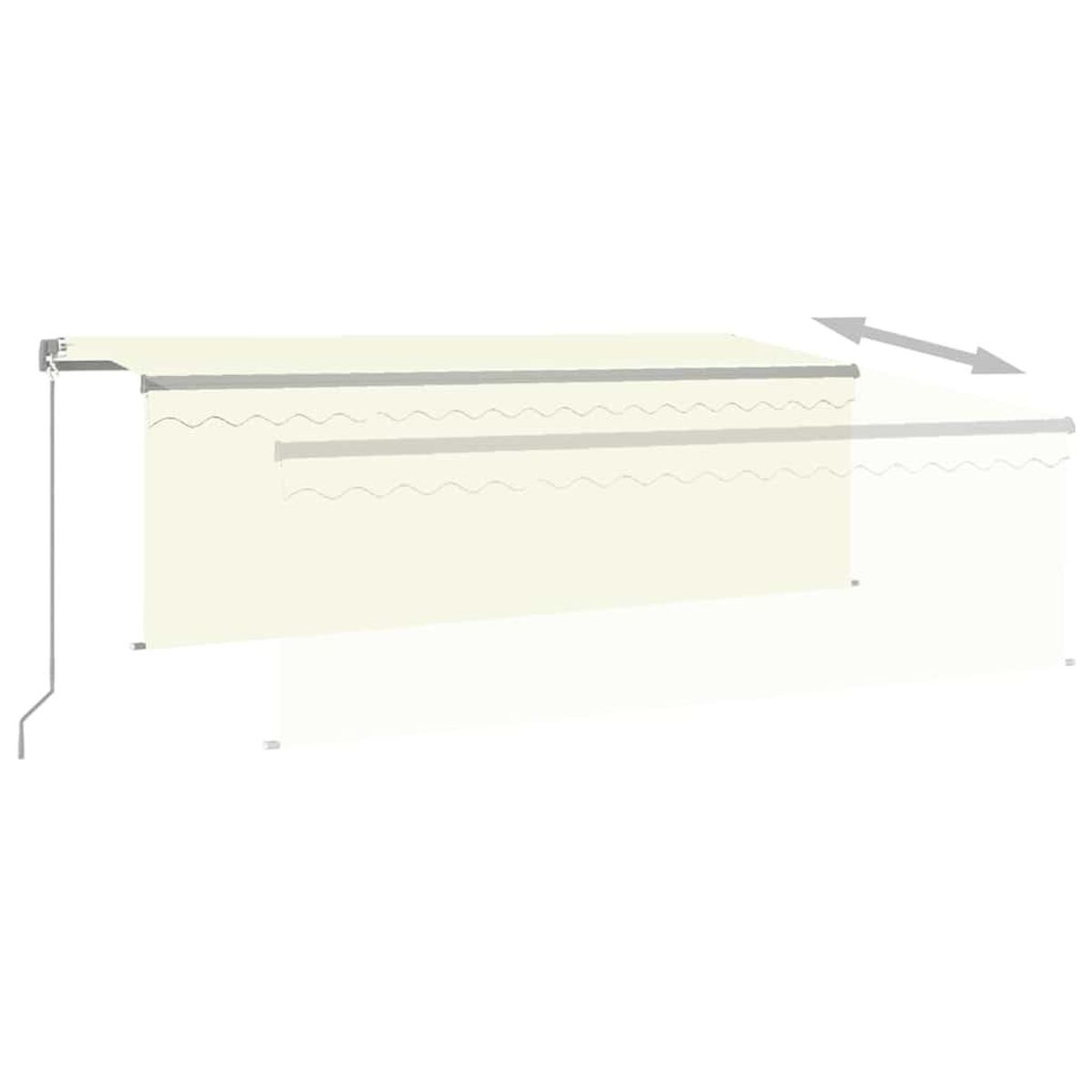 VIDAXL Auvent manuel retractable avec store 4x3 m Creme