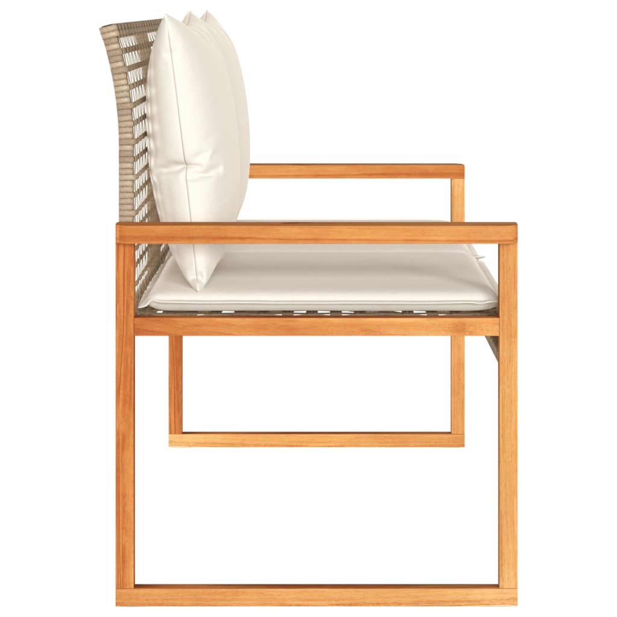 Voir la diapositive 5 : VIDAXL Banc de jardin avec coussin melange beige resine tressee acacia