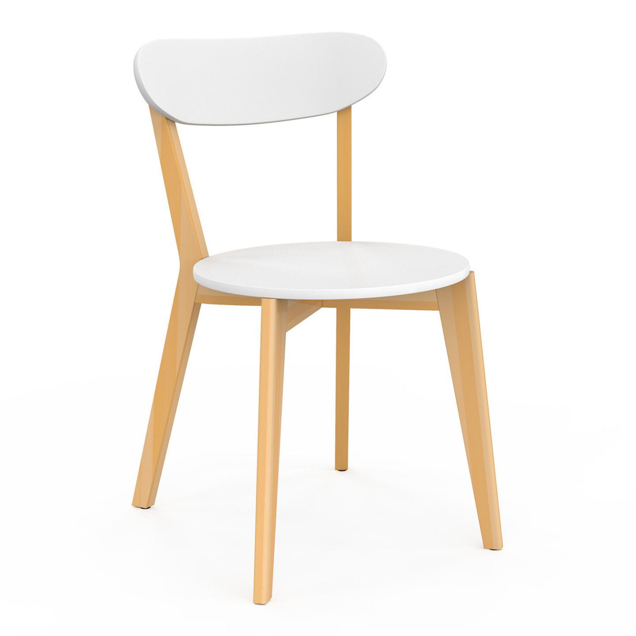 Voir la diapositive 3 : ID MARKET Lot de 4 chaises scandinaves freja bicolore blanc et bois pour salle à manger