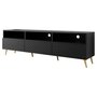 Voir la diapositive 1 : BEST MOBILIER Sorolla - meuble tv - 3 tiroirs et 3 niches - 195 cm
