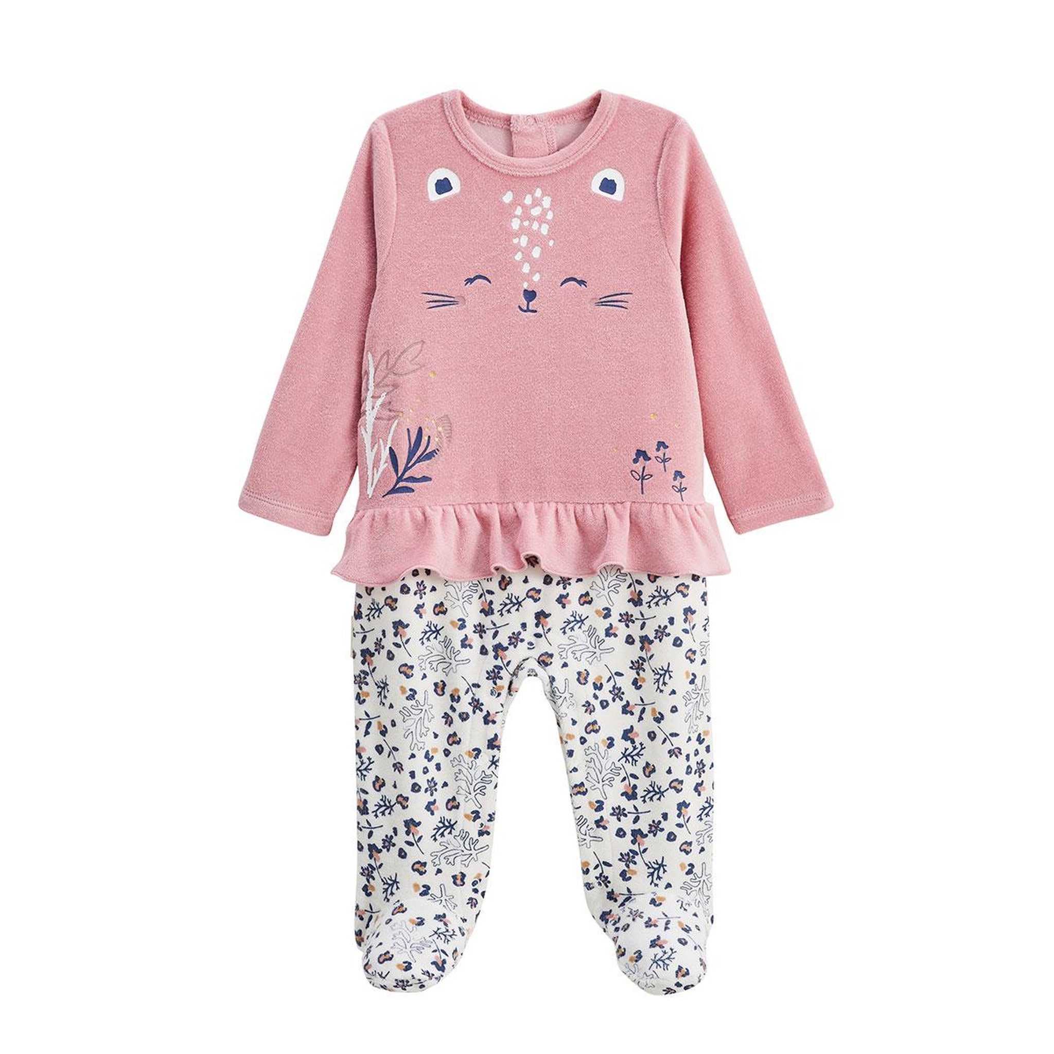 Voir la diapositive 1 : Petit Béguin Pyjama bébé en velours Céleste