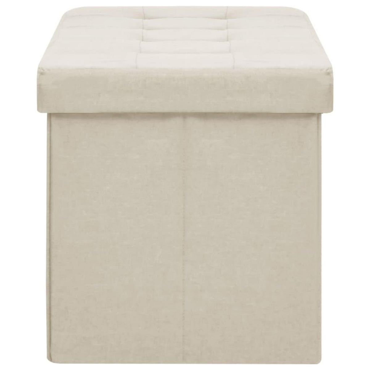 VIDAXL Banc de rangement pliable Blanc creme Faux lin