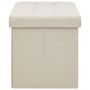 Voir la diapositive 4 : VIDAXL Banc de rangement pliable Blanc creme Faux lin