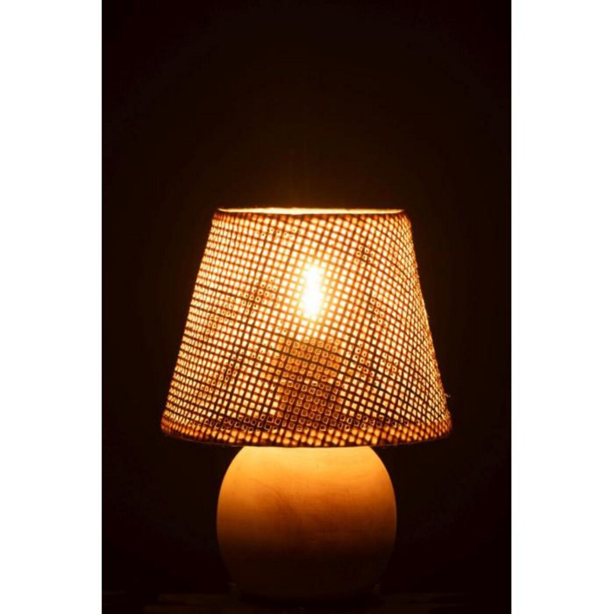 Paris Prix Lampe à Poser à LED en Bois  Torsade  23cm Naturel