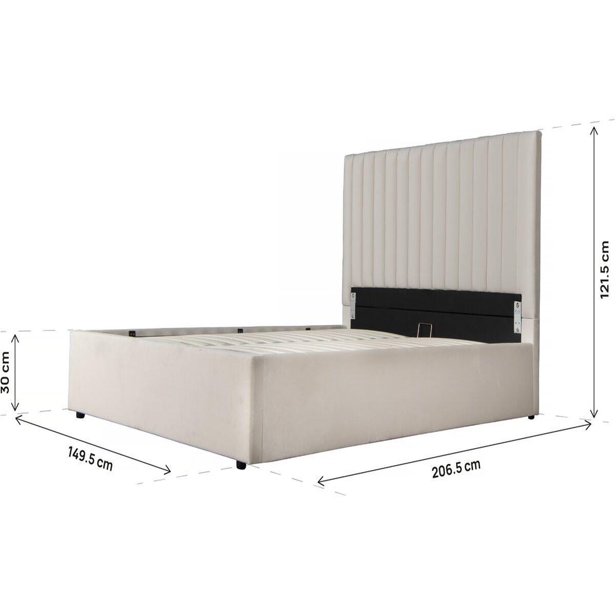 Voir la diapositive 4 : Habitat et Jardin Lit avec coffre  mia  - 140 x 190 cm - beige