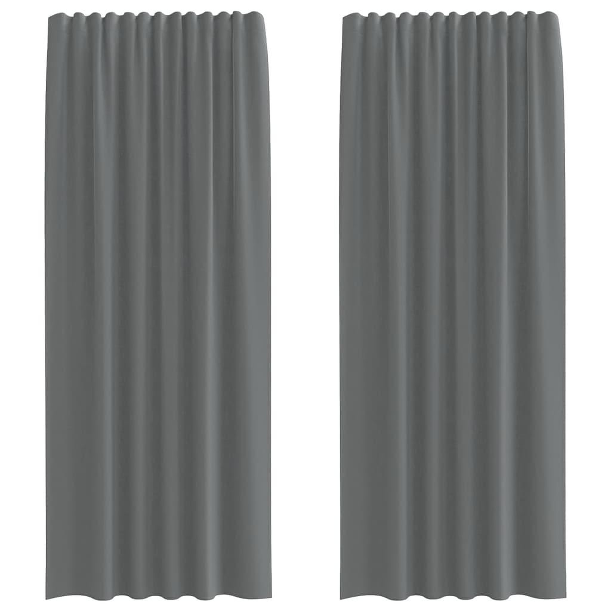 Voir la diapositive 2 : VIDAXL Rideaux en voile avec boucles 2 pcs gris fonce 140x225 cm