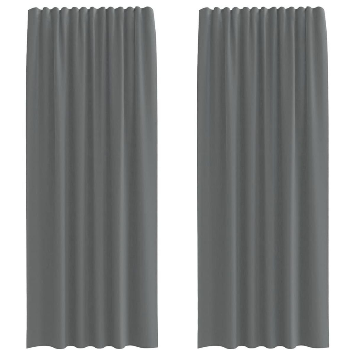 VIDAXL Rideaux en voile avec boucles 2 pcs gris fonce 140x225 cm