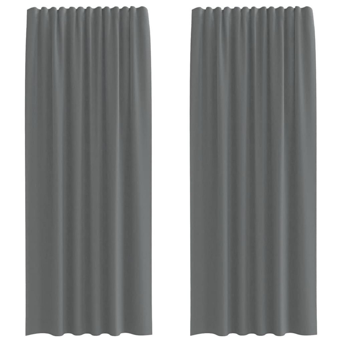 VIDAXL Rideaux en voile avec boucles 2 pcs gris fonce 140x225 cm