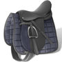 Voir la diapositive 1 : VIDAXL Set de selle equitation 17,5  en cuir veritable 12 cm 5 en 1 noir