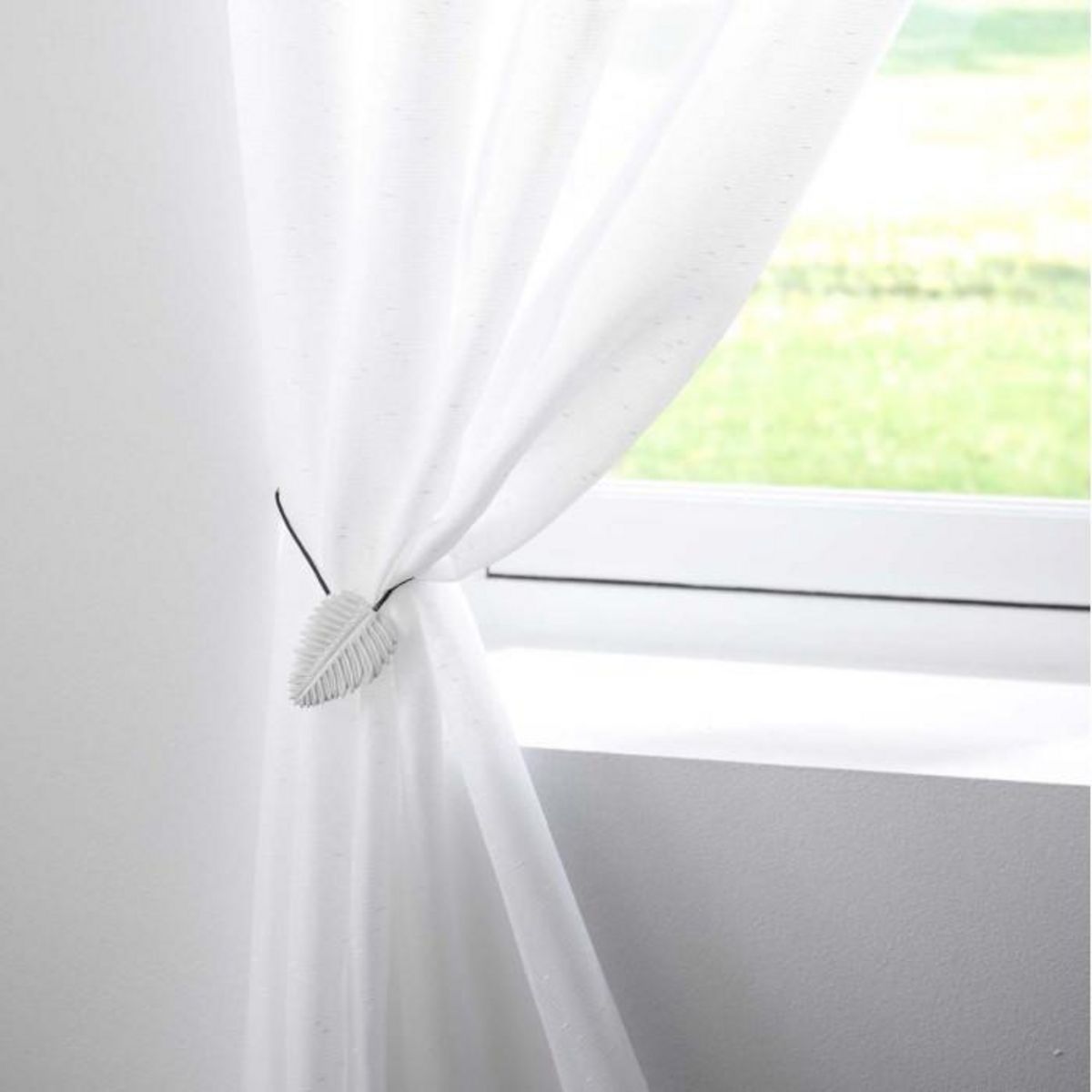 Paris Prix Embrasse de Rideau Aimantée  Zafara  33cm Blanc