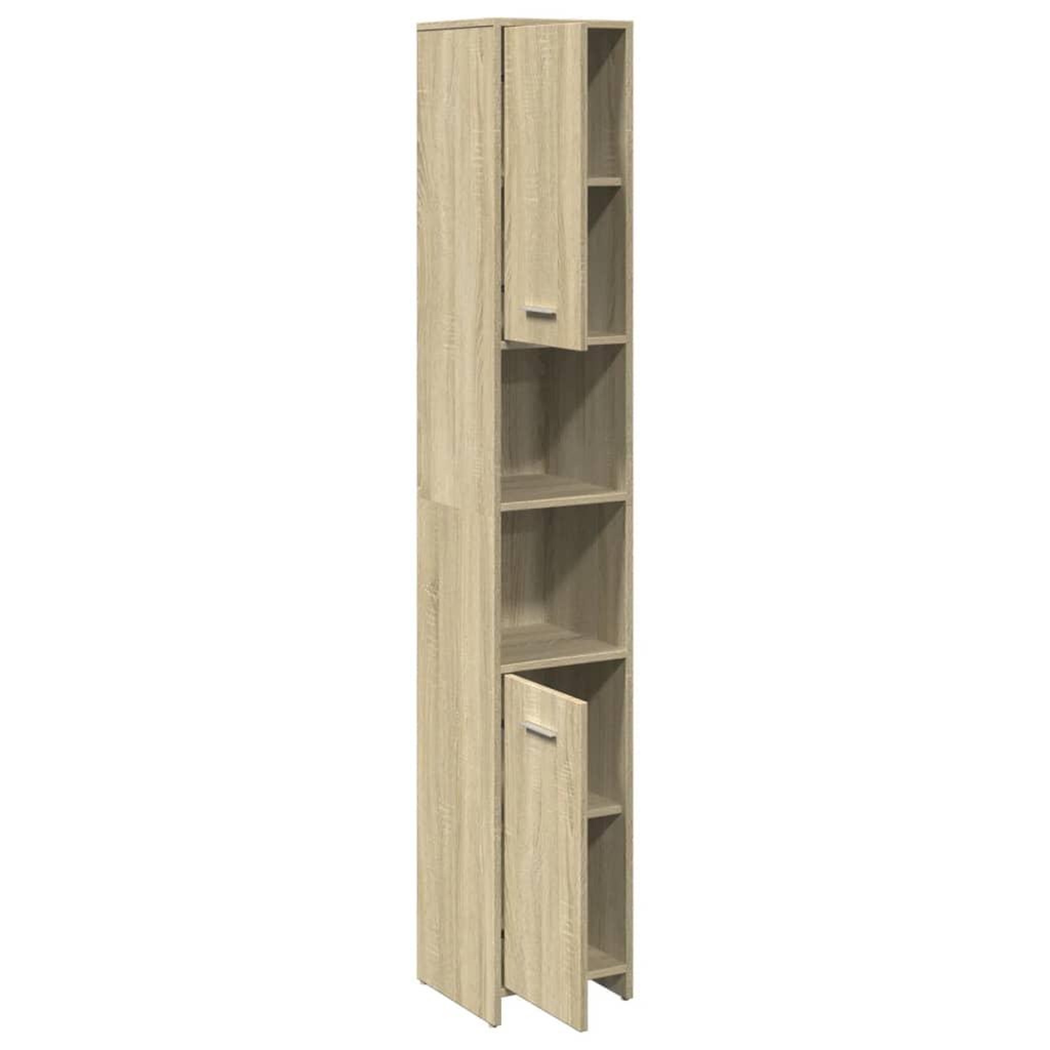 Voir la diapositive 5 : VIDAXL Armoire de salle de bain Chene sonoma 30x30x183,5 cm Agglomere