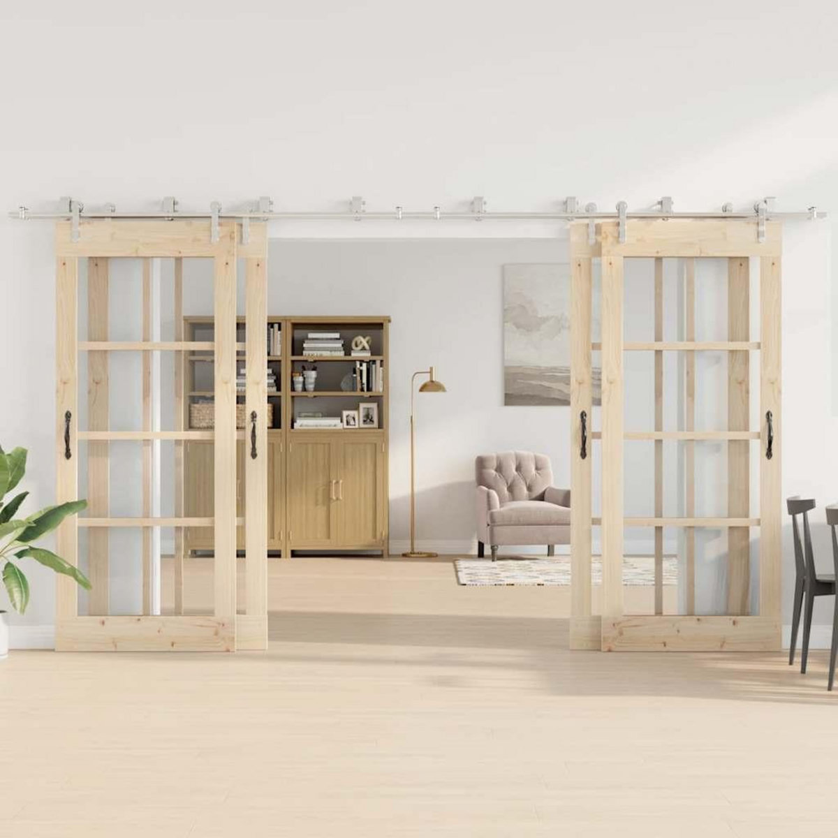 VIDAXL Kit fixation porte coulissante 400 cm Acier inoxydable Argente