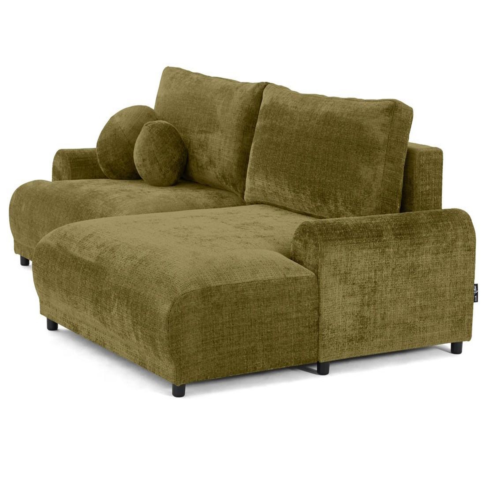 Voir la diapositive 5 : BEST MOBILIER Nelly - canapé d'angle droit 4 places convertible avec coffre en velours texturé