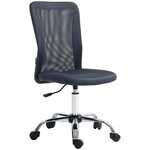 VINSETTO Vinsetto Chaise de bureau ergonomique hauteur réglable piètement chromé pivotant 360° revêtement gris foncé