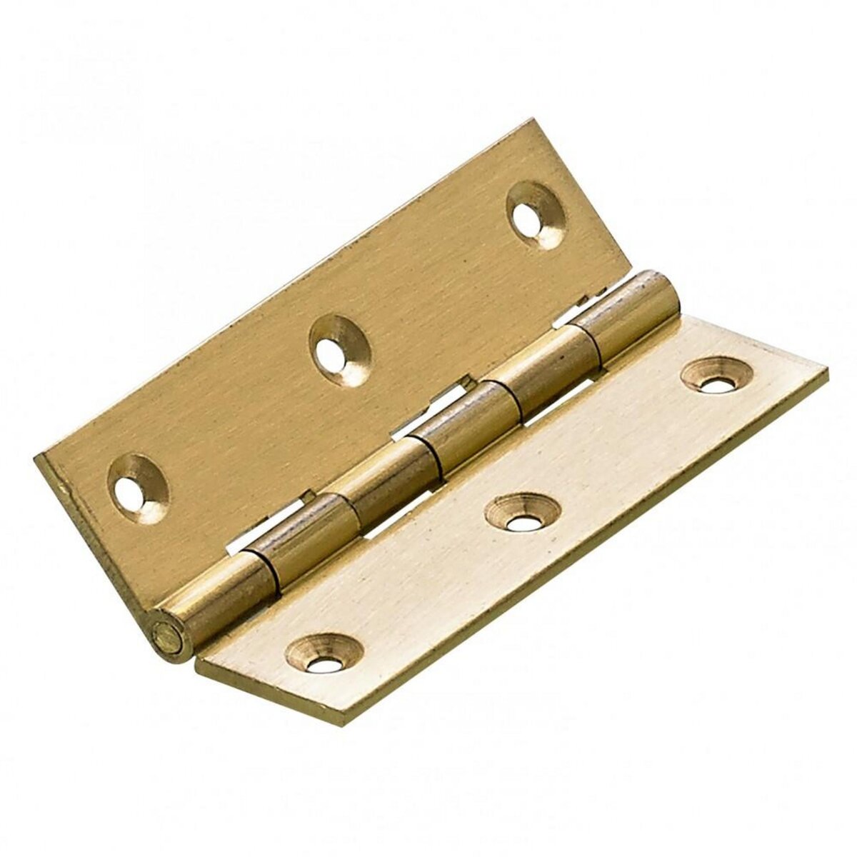 CENTRALE BRICO Lot de 2 charnières universelles laiton pour meuble, L.70 x l.40 mm