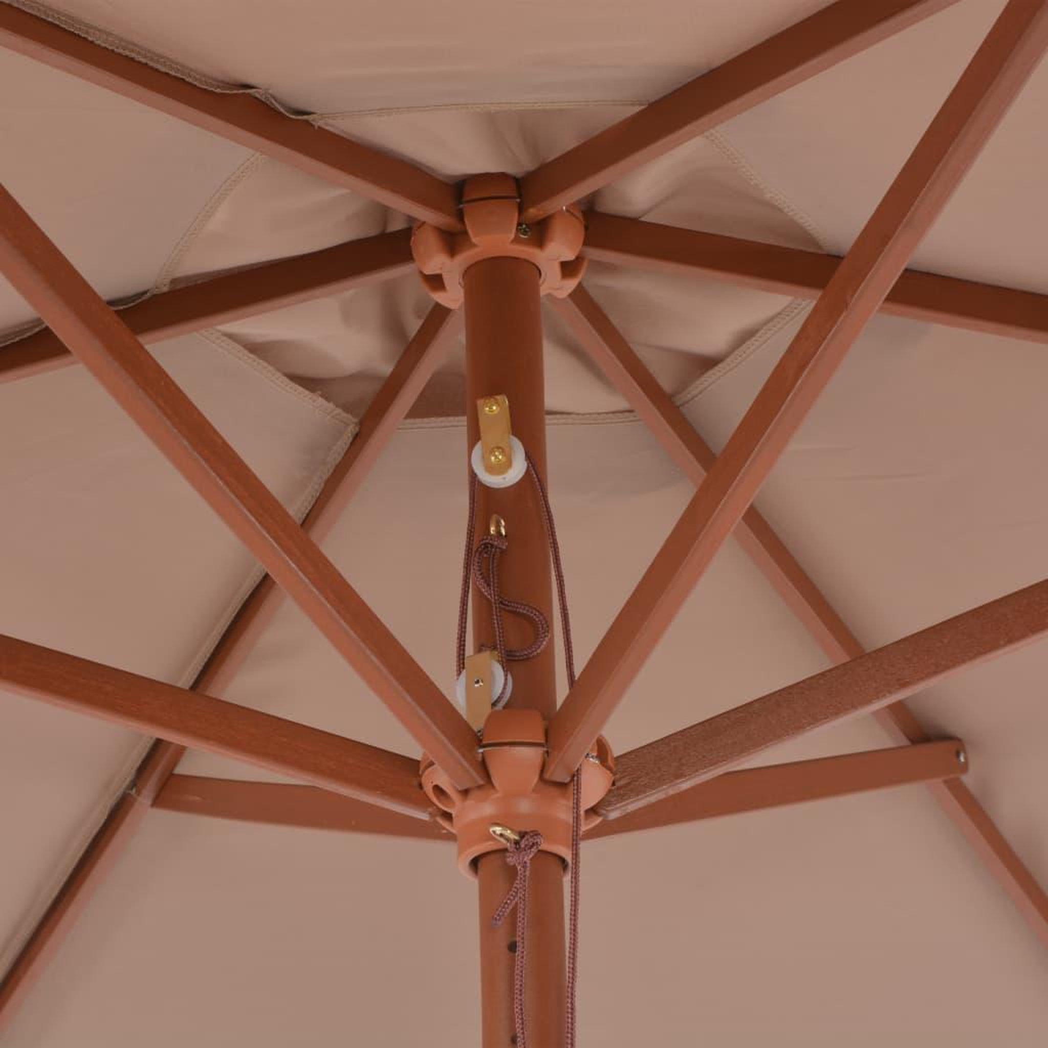Voir la diapositive 5 : VIDAXL Parasol d'exterieur avec mat en bois 270 cm taupe