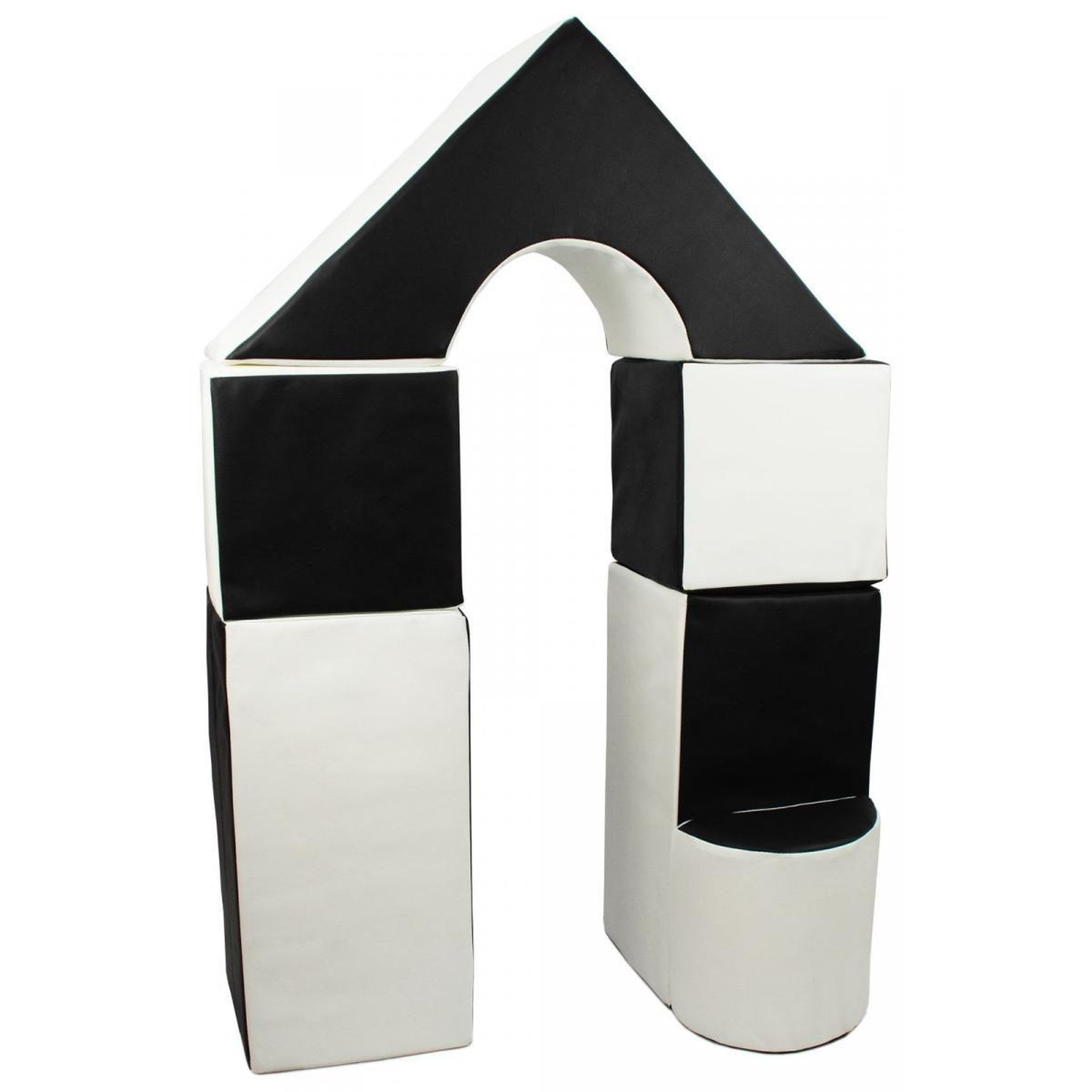 VELINDA Petit château - lot de 11 blocs en mousse pour le jeu noir - blanc