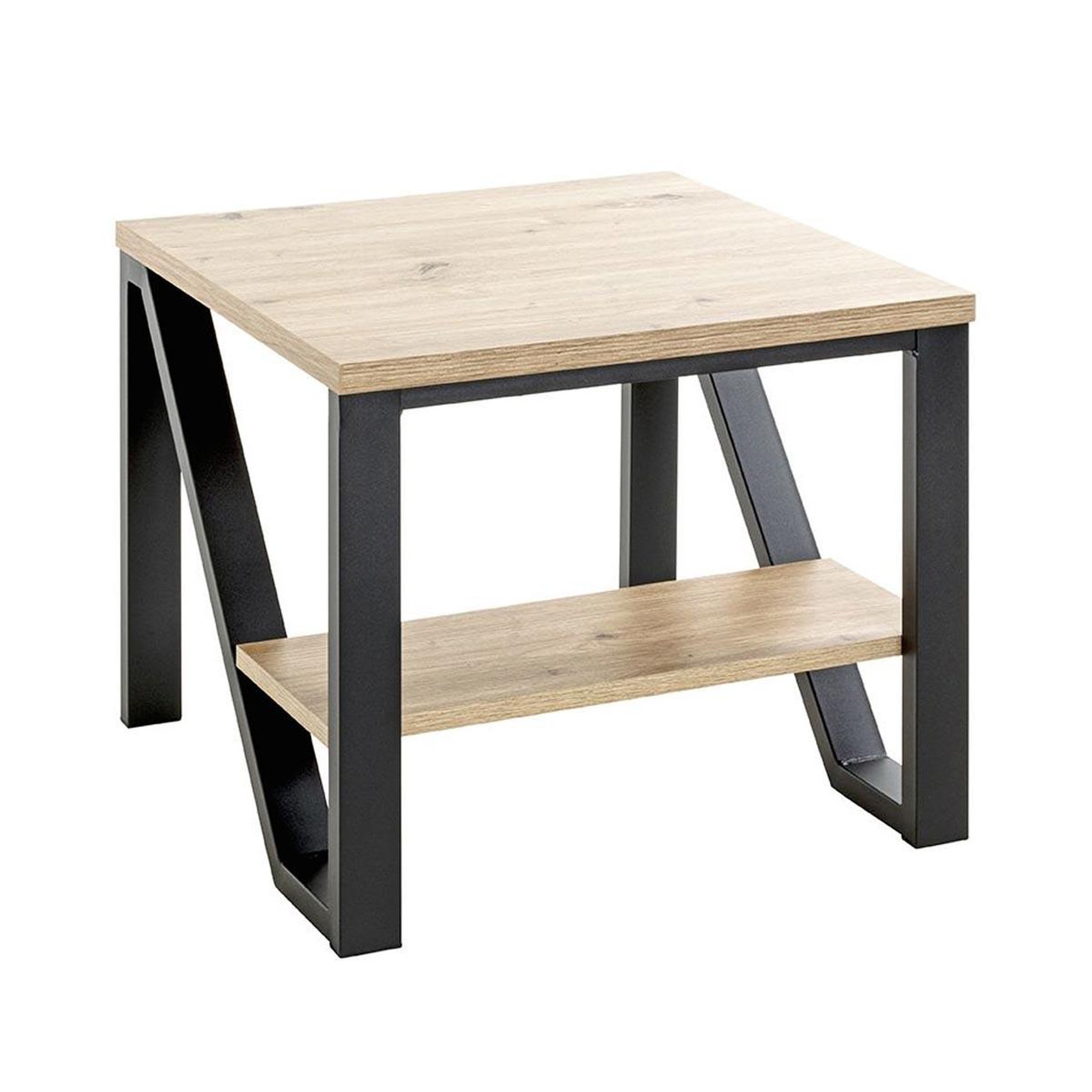 Paris Prix Table d'appoint 2 niveaux  devi  55cm naturel & noir