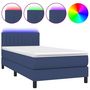 Voir la diapositive 2 : VIDAXL Sommier a lattes de lit avec matelas et LED Bleu 80x200cm Tissu