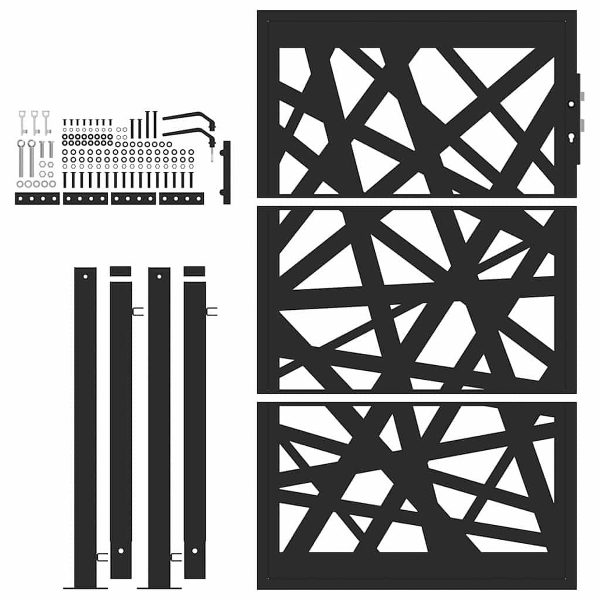 Voir la diapositive 4 : VIDAXL Portail de jardin noir 105x155 cm acier conception de lumiere