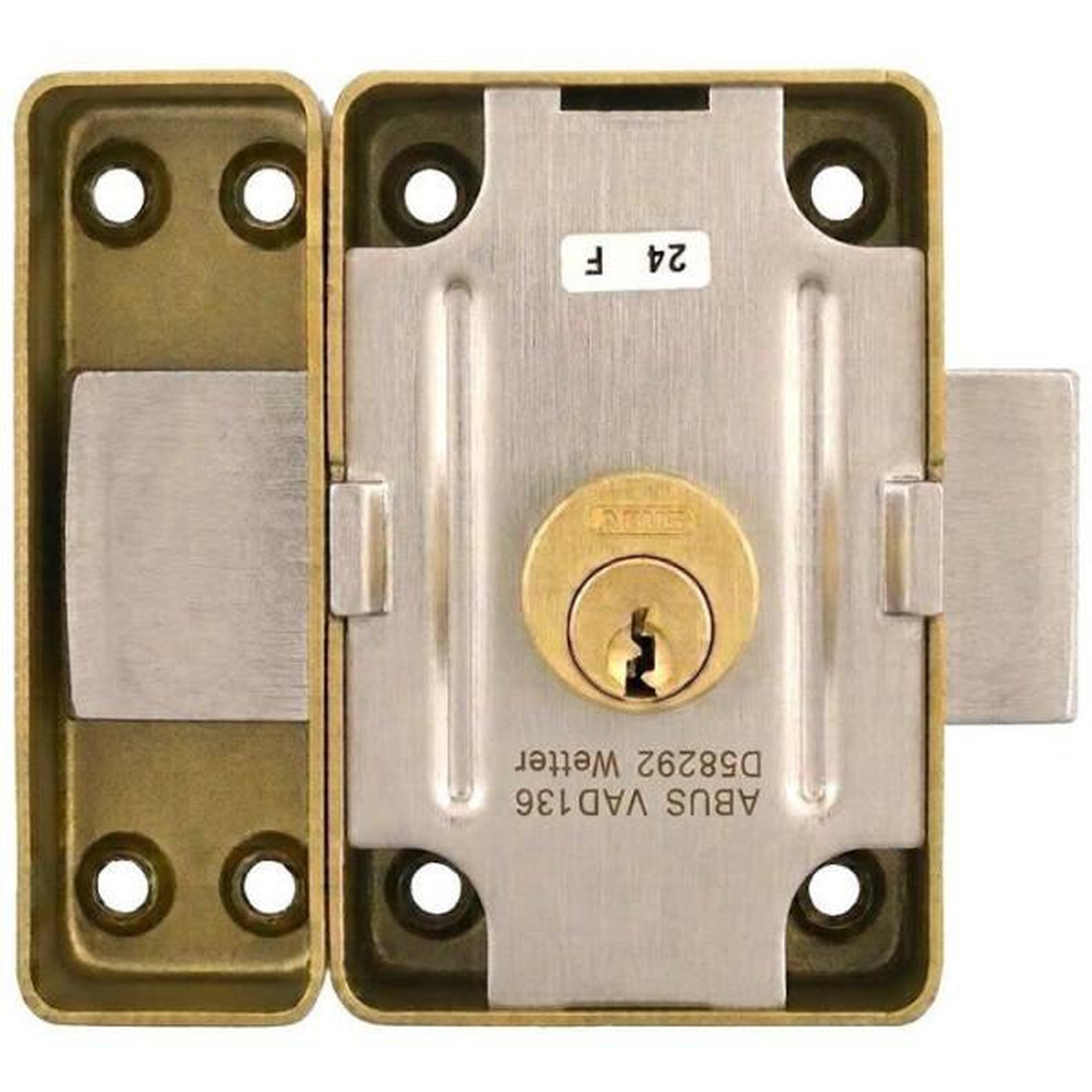 Voir la diapositive 2 : ABUS Verrou de porte - ABUS - VAD136 CC 45 - Double cylindre - Bronze - Entraxe 45 x 76 mm