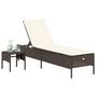 Voir la diapositive 3 : VIDAXL Chaise longue avec table et coussin marron resine tressee