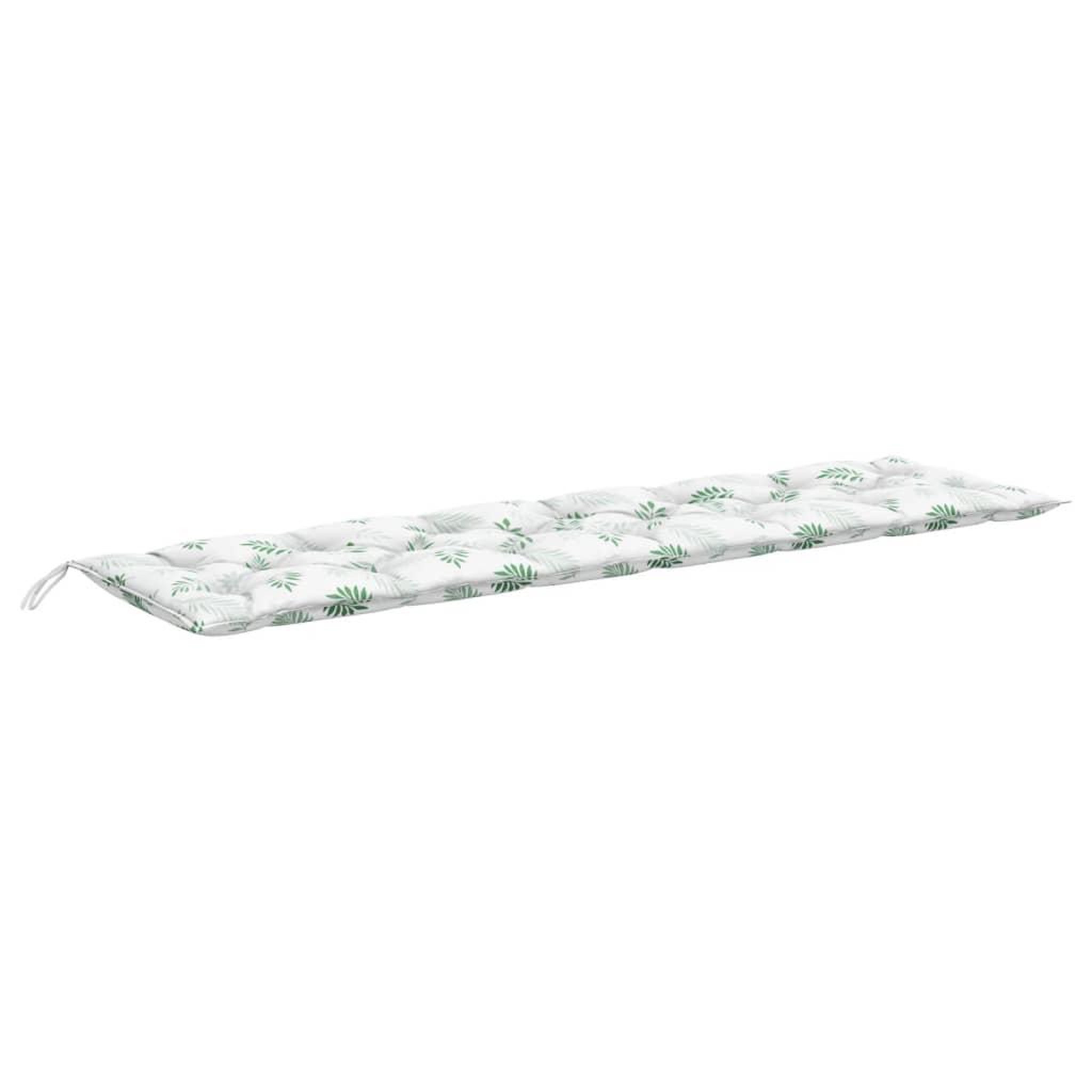 Voir la diapositive 2 : VIDAXL Coussin de banc de jardin motif de feuilles 200x50x7 cm tissu