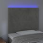 Voir la diapositive 3 : VIDAXL Tete de lit a LED Gris clair 90x5x118/128 cm Velours