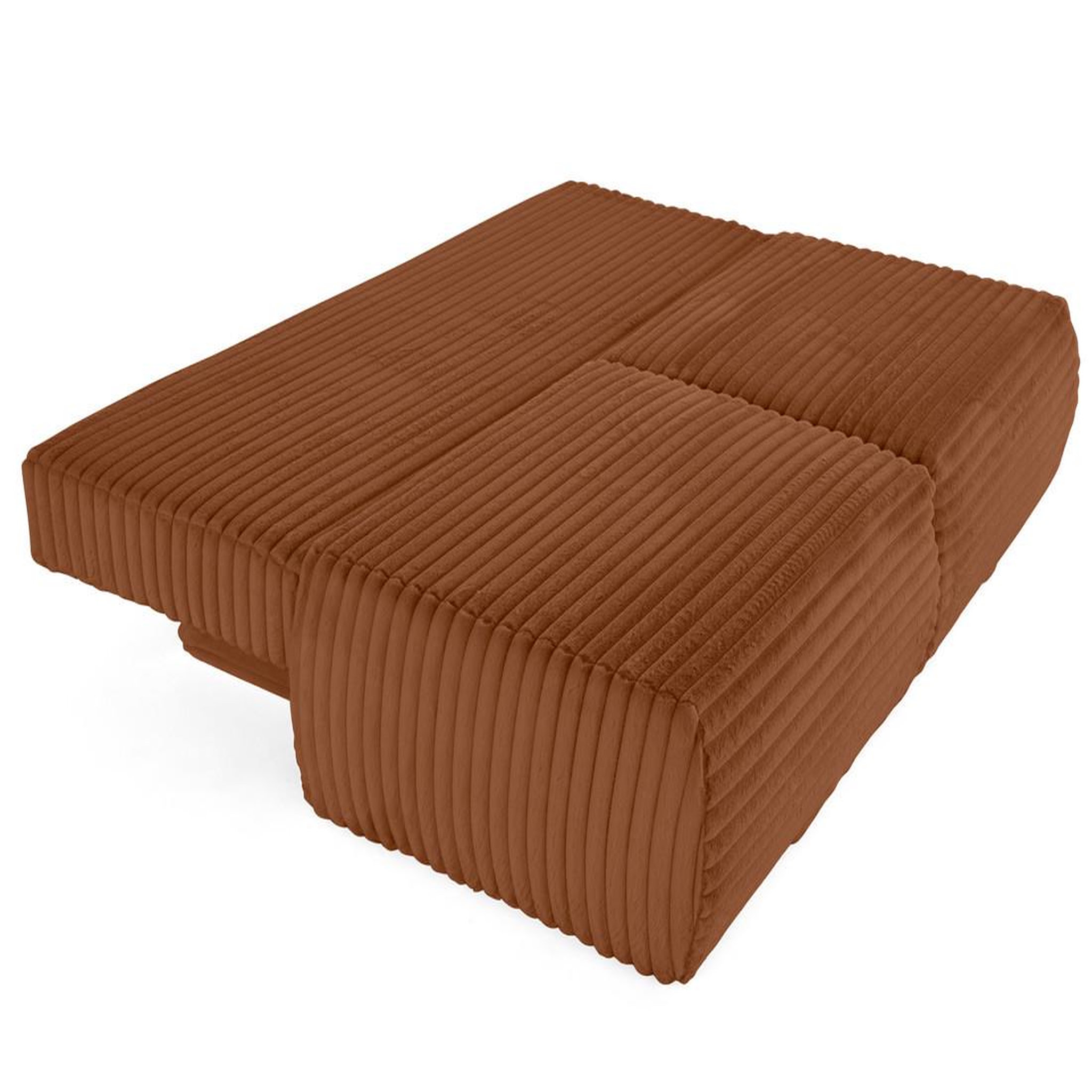 Voir la diapositive 2 : BEST MOBILIER Marvin - canapé 3 places convertible et coffre en fausse fourrure côtelée avec 2 coussins boule inclus