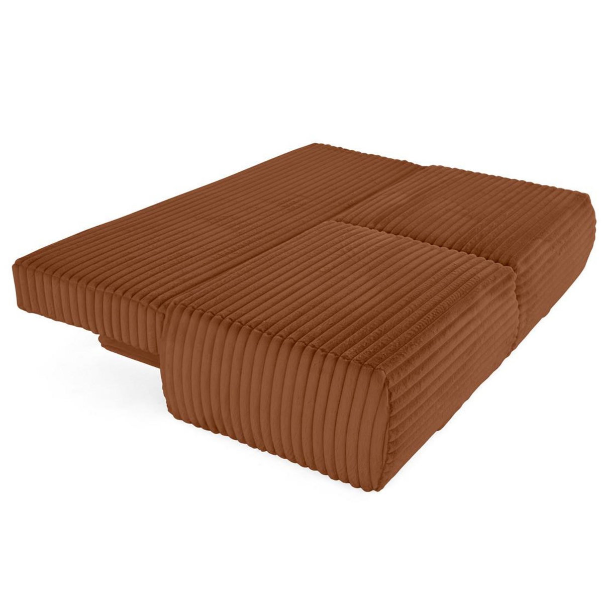 BEST MOBILIER Marvin - canapé 3 places convertible et coffre en fausse fourrure côtelée avec 2 coussins boule inclus