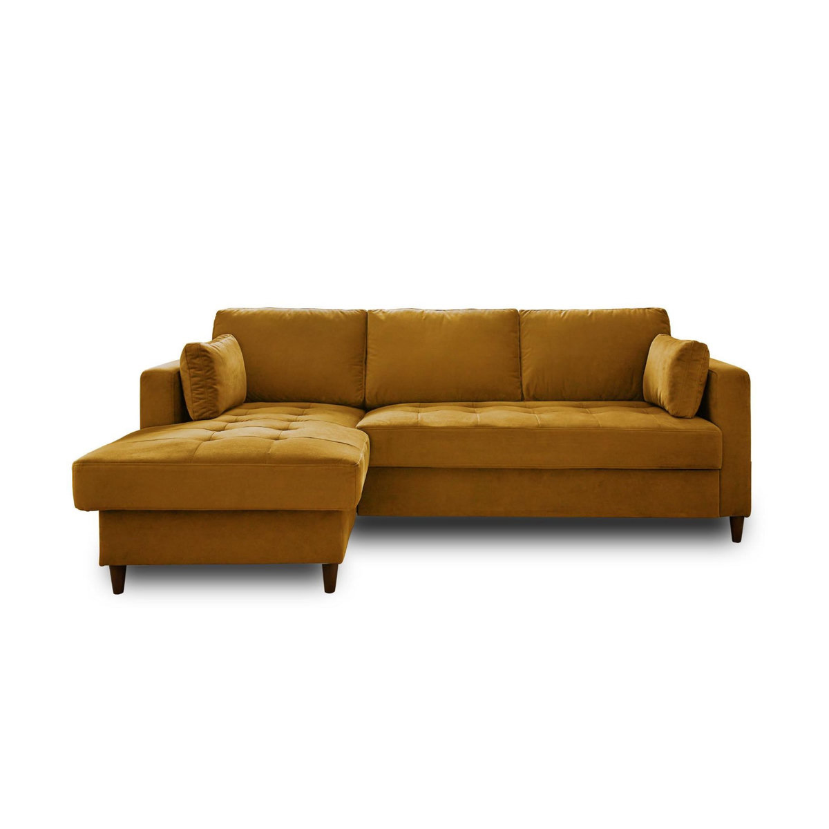 LISA DESIGN Anna - canapé d'angle gauche - 4 places - convertible avec coffre - en velours