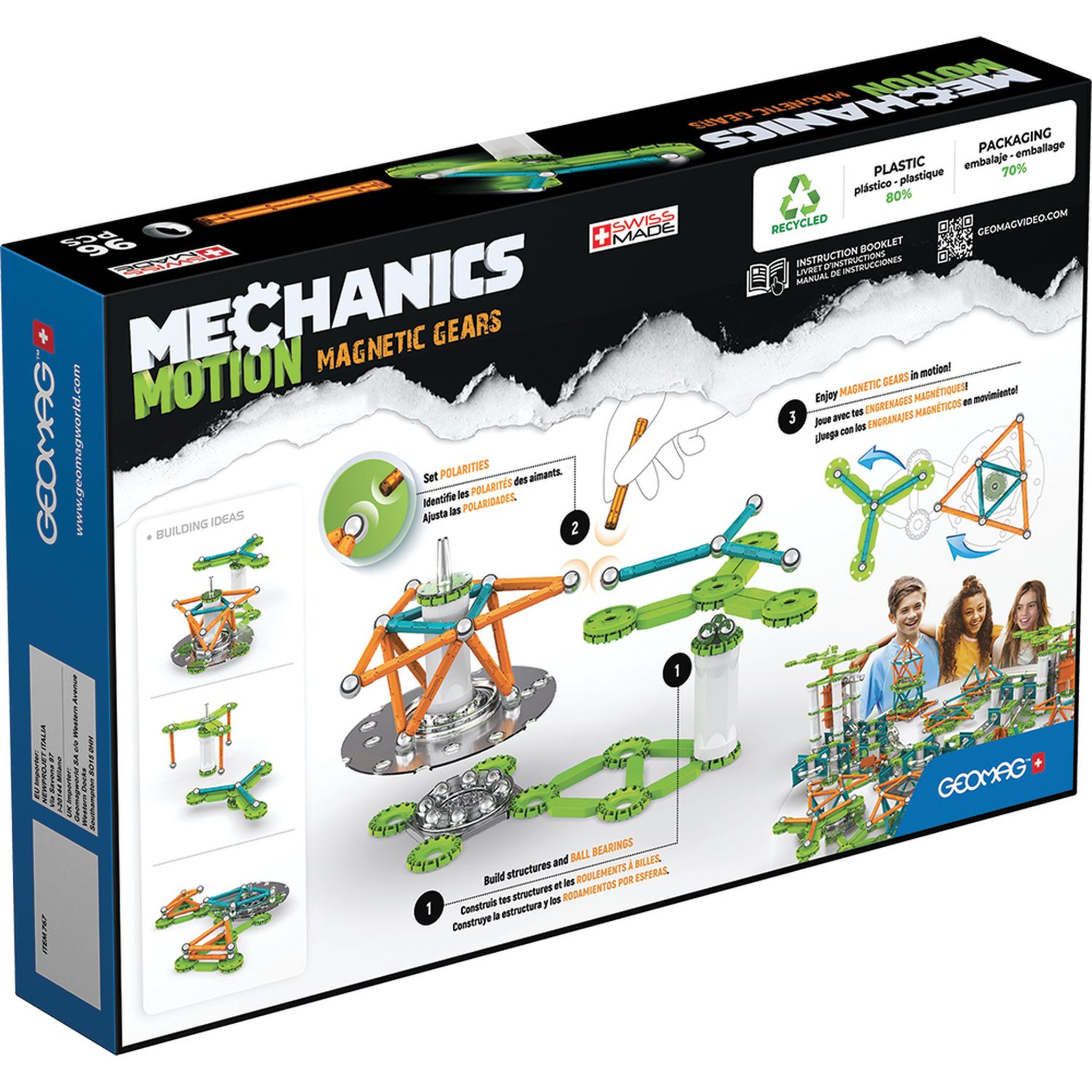 Voir la diapositive 2 : GIOCHI PREZIOSI Mécanique EcoFriendly - 96 pcs Motion