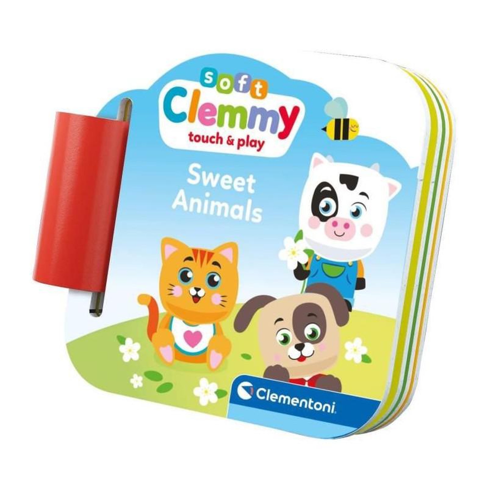 Voir la diapositive 4 : NEW BORN BABY Clementoni - Cubes & Animaux Soft Clemmy - 6 cubes + 3 personnages + Livre