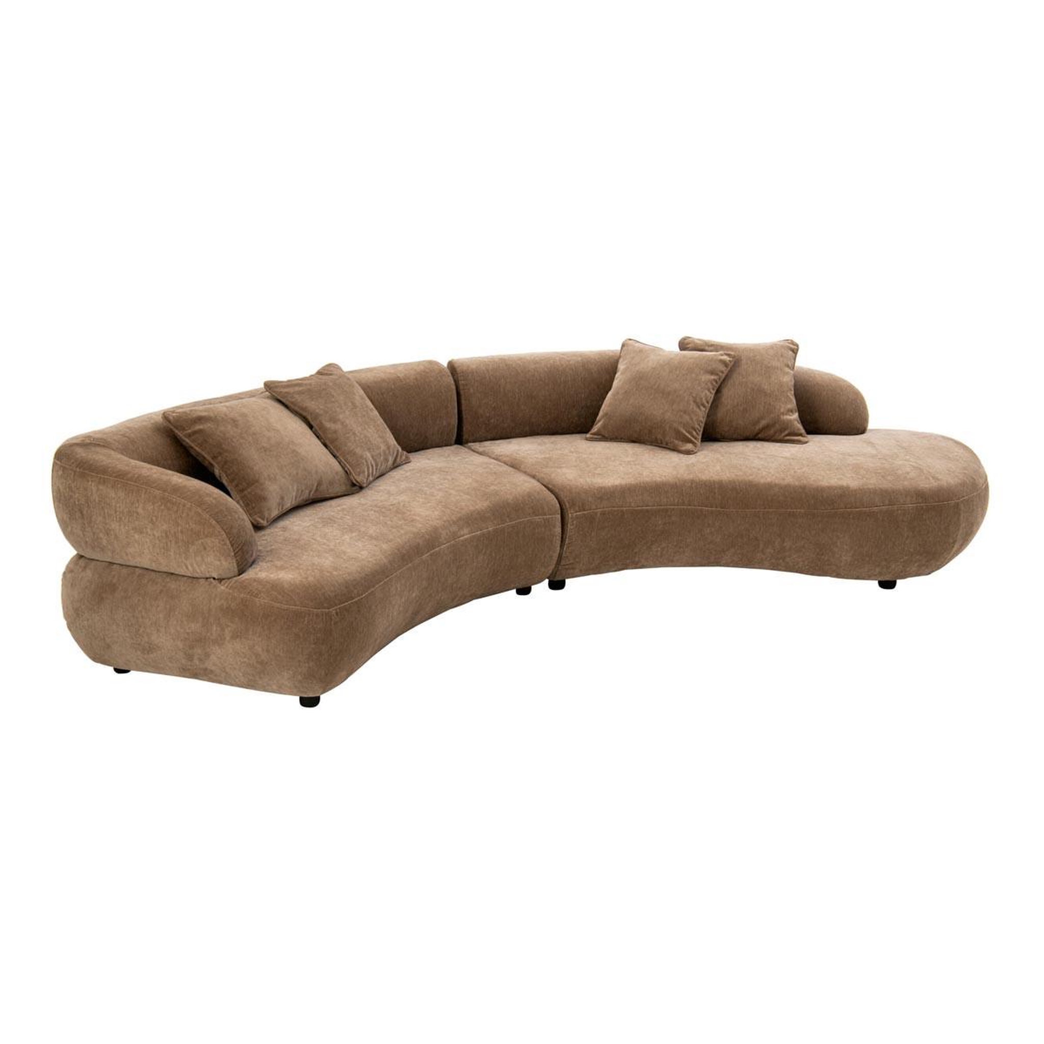 J-LINE Canapé 4 places arrondi  macaron  320cm taupe