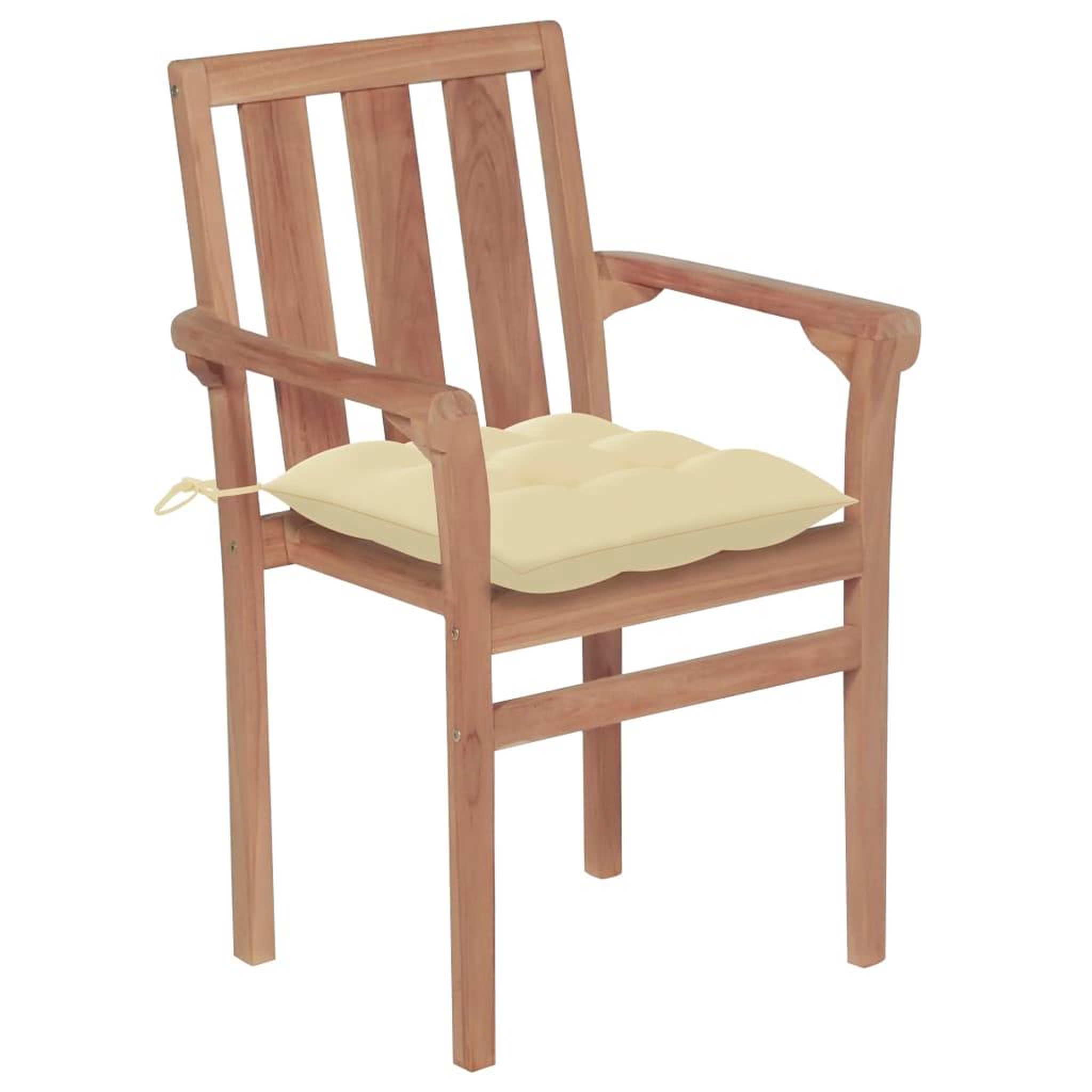 Voir la diapositive 2 : VIDAXL Chaises de jardin empilables avec coussins lot de 4 Teck solide