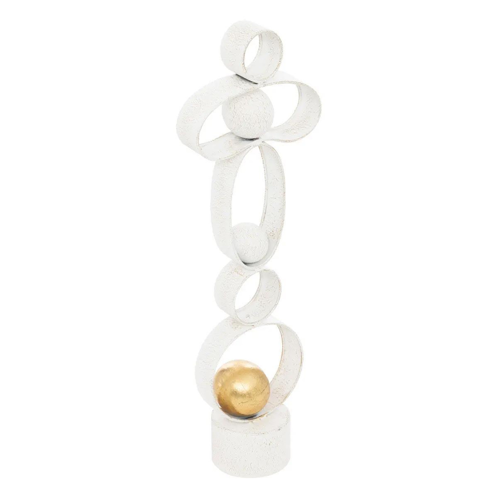ATMOSPHERA Tour déco design en métal  rob  65cm blanc