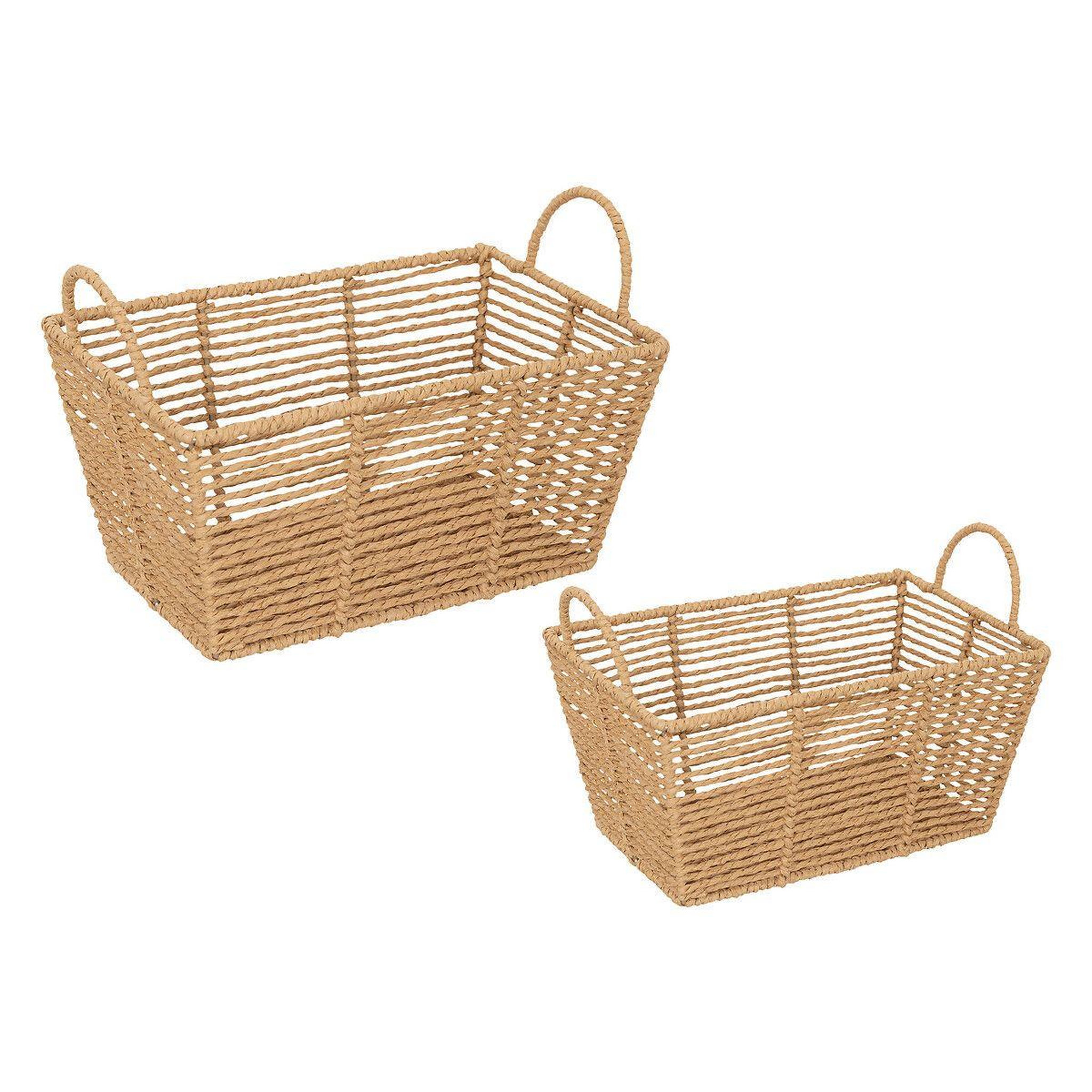 ATMOSPHERA Lot de 2 Paniers de rangement  Eugène  35cm Naturel