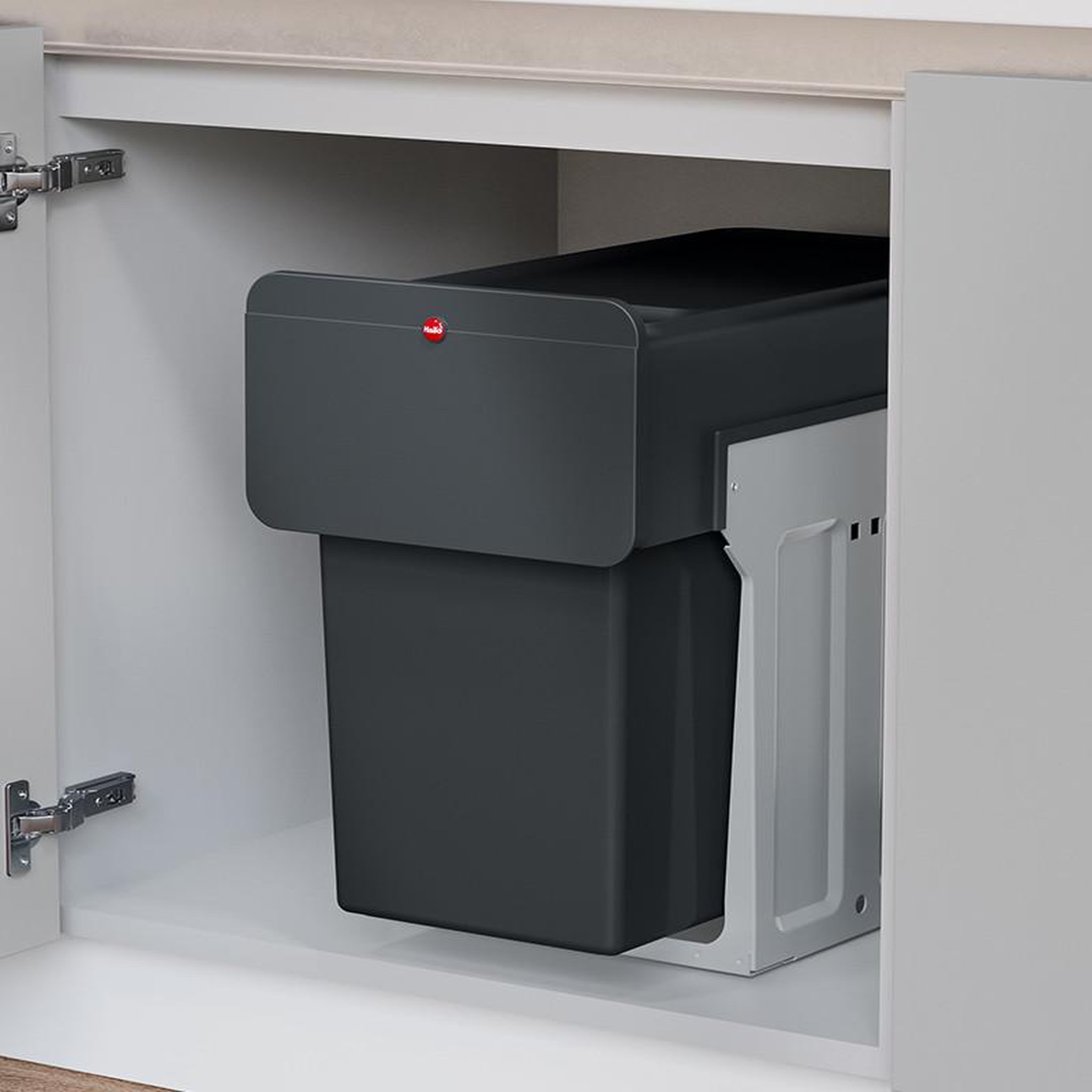 Voir la diapositive 5 : HAILO Poubelle de tri sélectif encastrable 28 litres (14+14) hailo ecoline design l duo