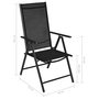 Voir la diapositive 6 : VIDAXL Chaises pliables de jardin lot de 2 Aluminium et textilene Noir