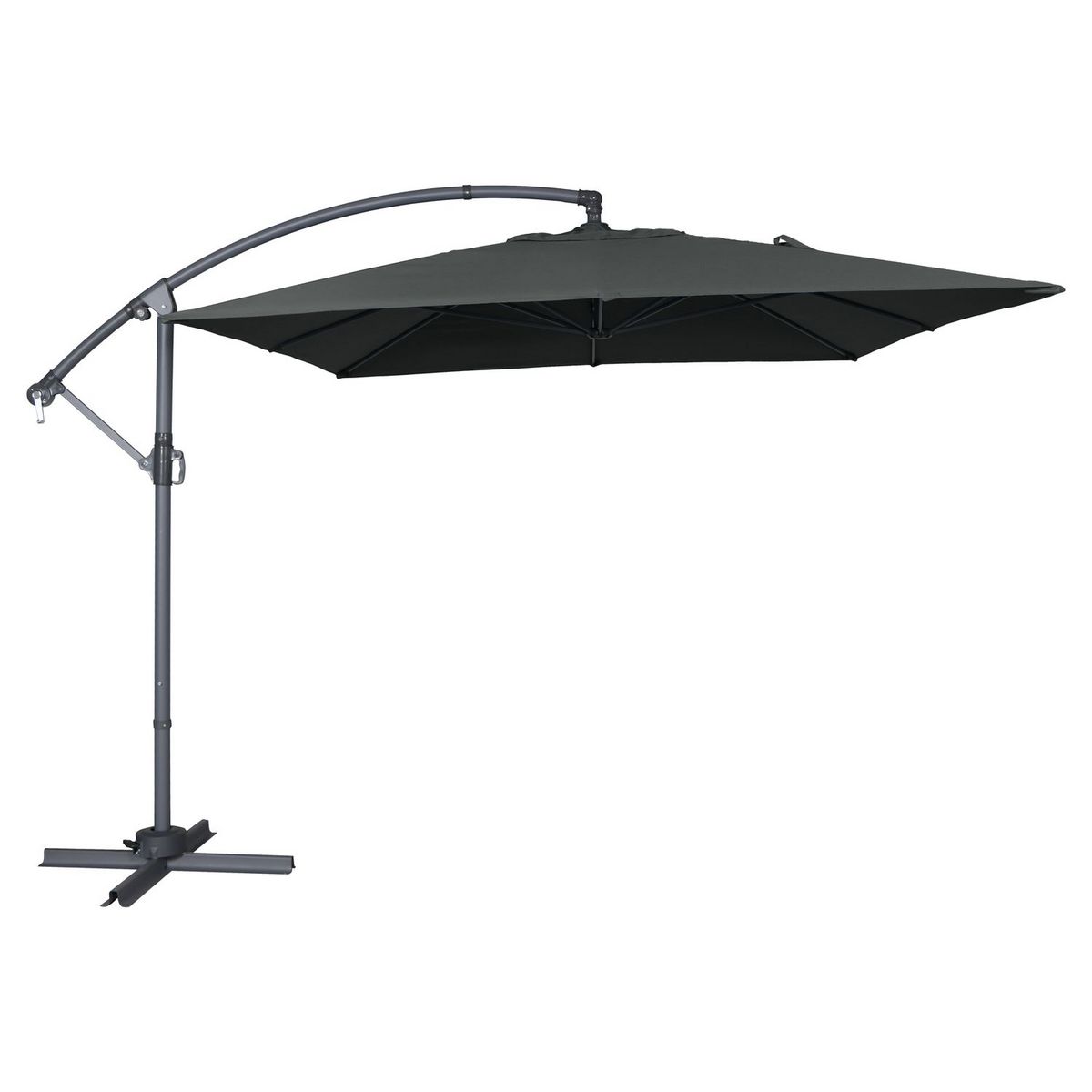 GARDENSTAR Parasol déporté - Aluminium - 300x250x255cm - Gris