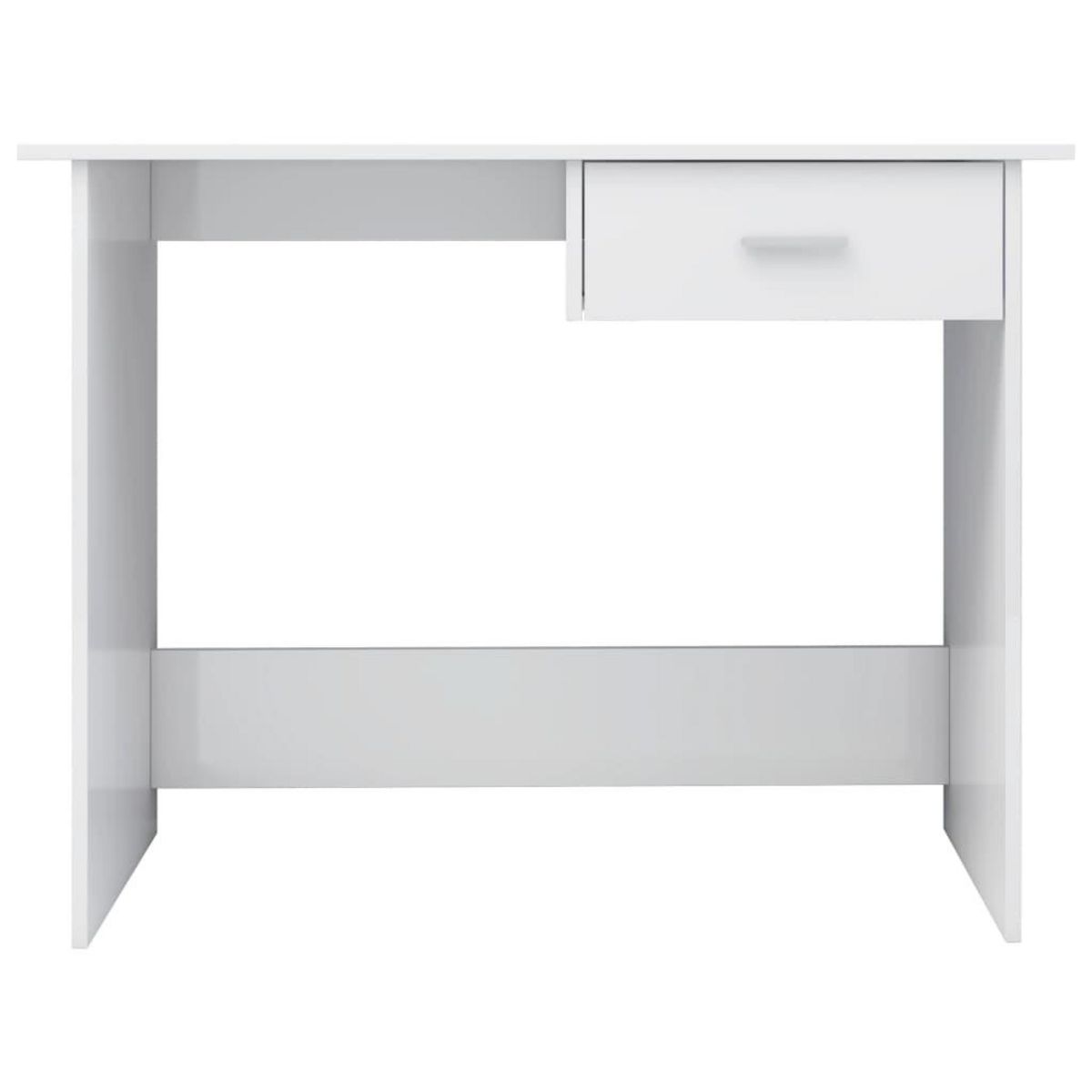 VIDAXL Bureau Blanc brillant 100x50x76 cm Bois d'ingenierie