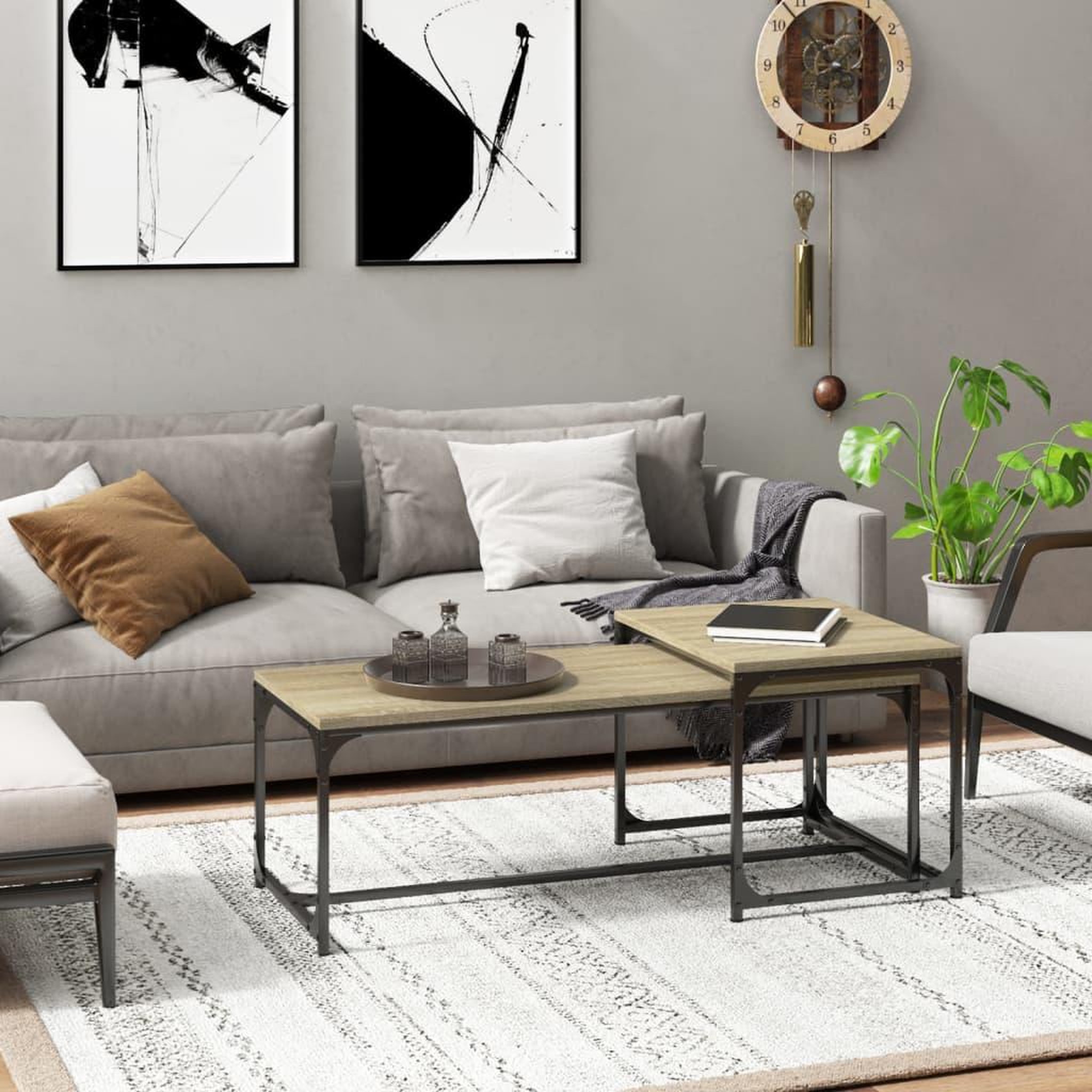 Voir la diapositive 1 : VIDAXL Tables basses 2 pcs Chene sonoma Bois d'ingenierie