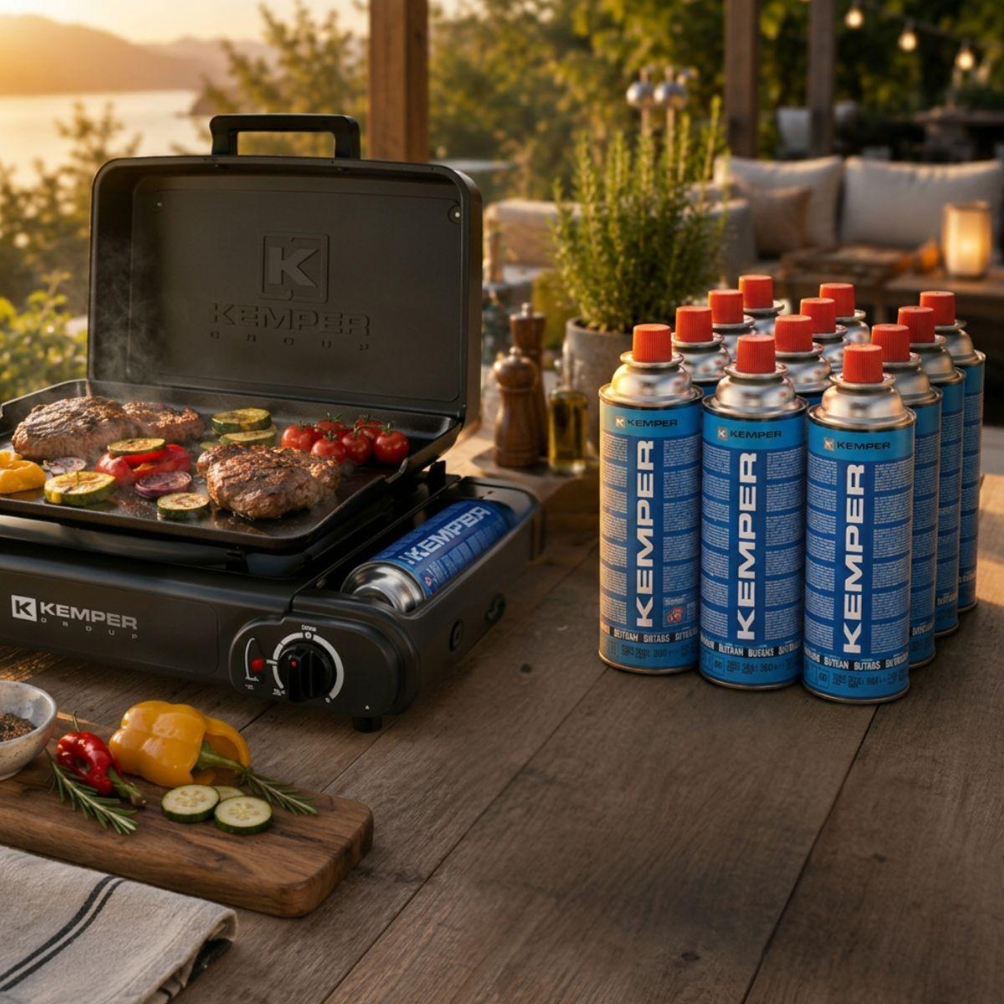 Voir la diapositive 4 : Kemper Pack 12 cartouches gaz butane 390 ml 227 g valve sécurité pour réchaud portable chalumeau lampe à gaz kemper