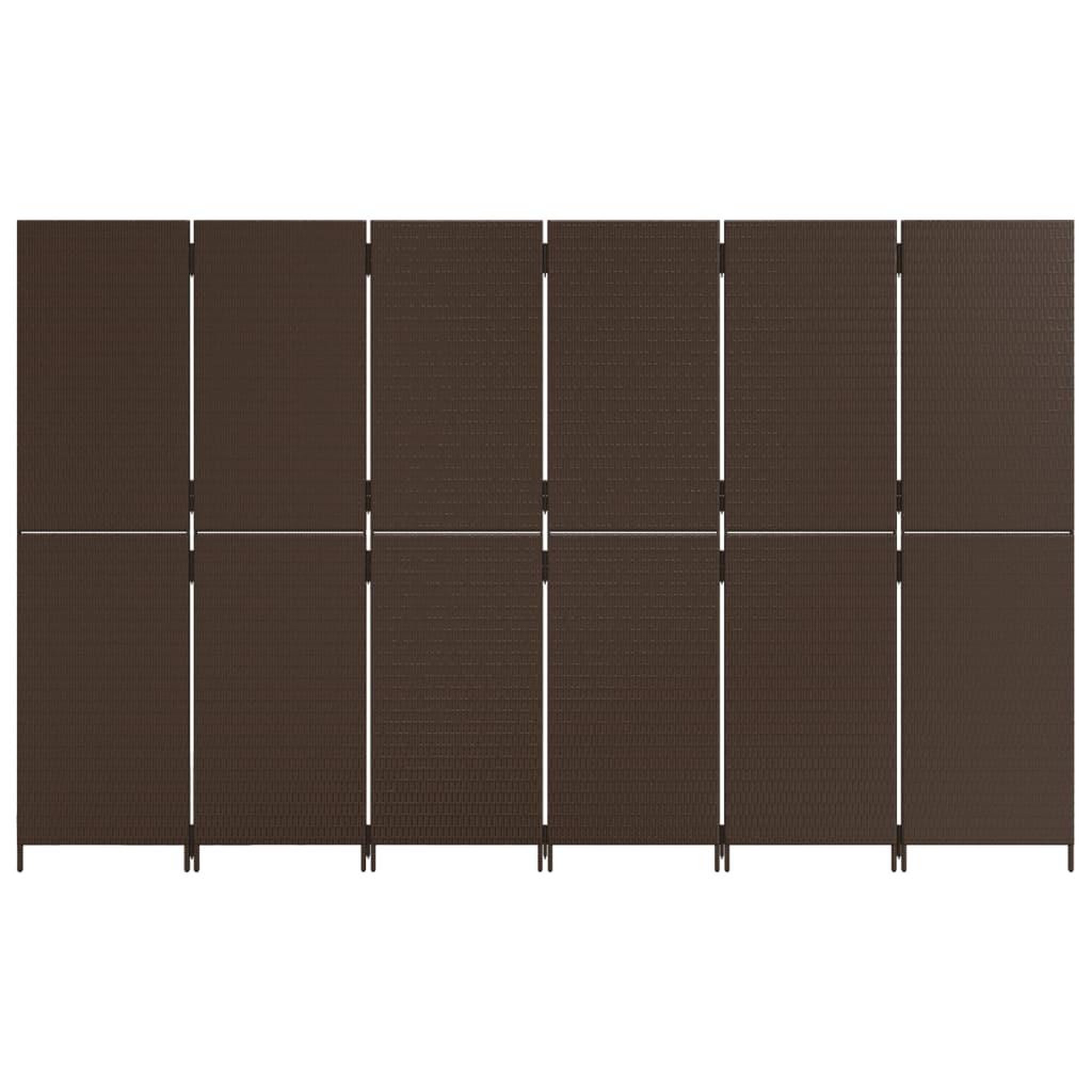 Voir la diapositive 5 : VIDAXL Cloison de separation 6 panneaux marron resine tressee