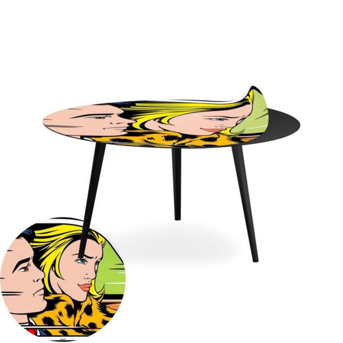 Paris Prix Table Basse 1 Cover  Fast Car  90cm Noir